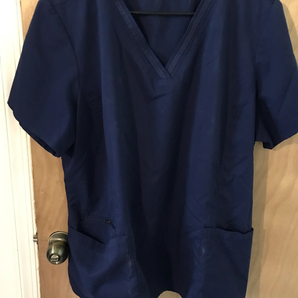 Healing Hands Navy Blue Scrub Top